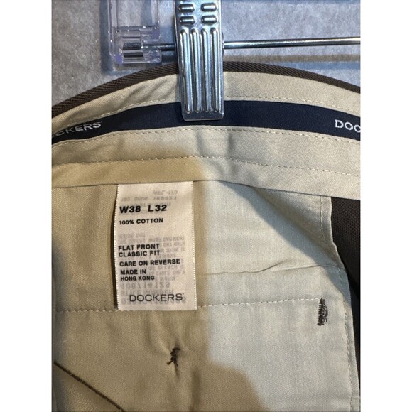 Dockers Signature Khaki Straight Fit D2 Flat Front Pants 38x32 Hunter Green Mens - Picture 6 of 11